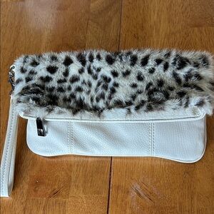 Carlos by Carlos Santana leather & leopard fur clutch 🐆